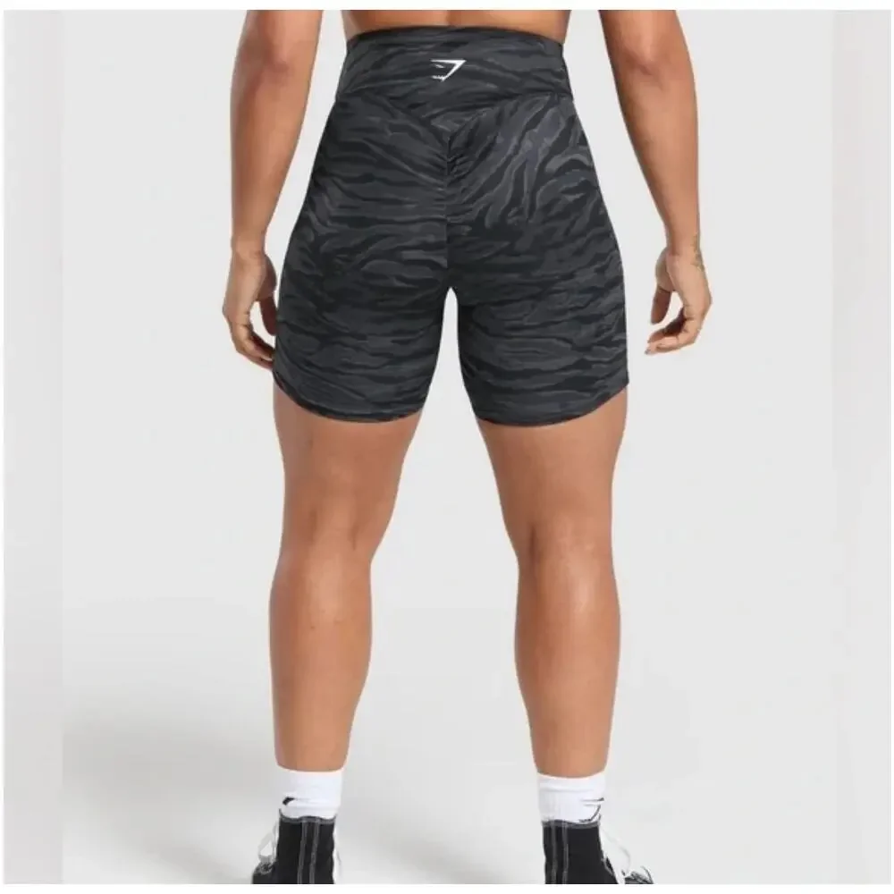 REPS POWER TIGHT SHORTS-ZEBRA PRINT-GYMSHARK BRAND-NWT